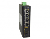 Коммутатор промышленный, Гигабитный, с креплением на DiN рейку, 4LAN + 2 SFP, CO-PF-4G2SFP-P504, ComOnyx